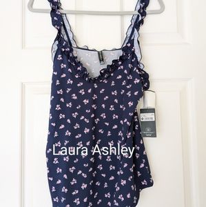 NWT Laura Ashley Cami Top Size M Navy Floral